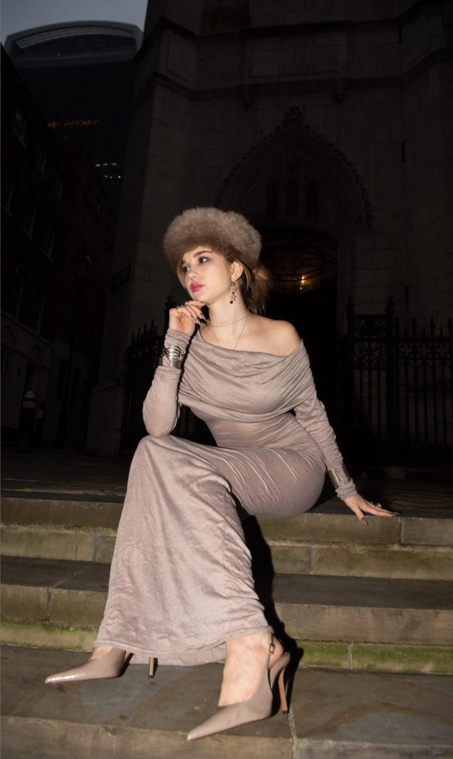 Plissé knit top, back