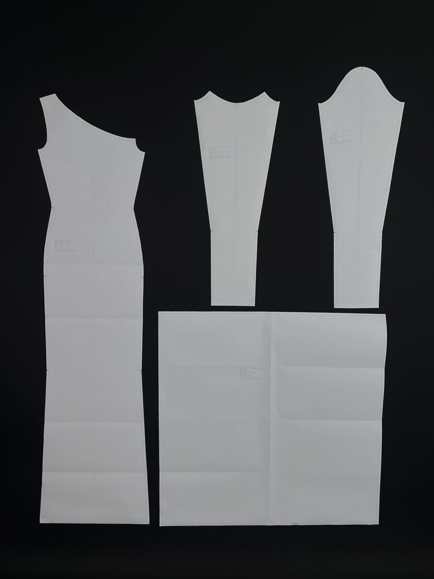 All pattern pieces for the knit top