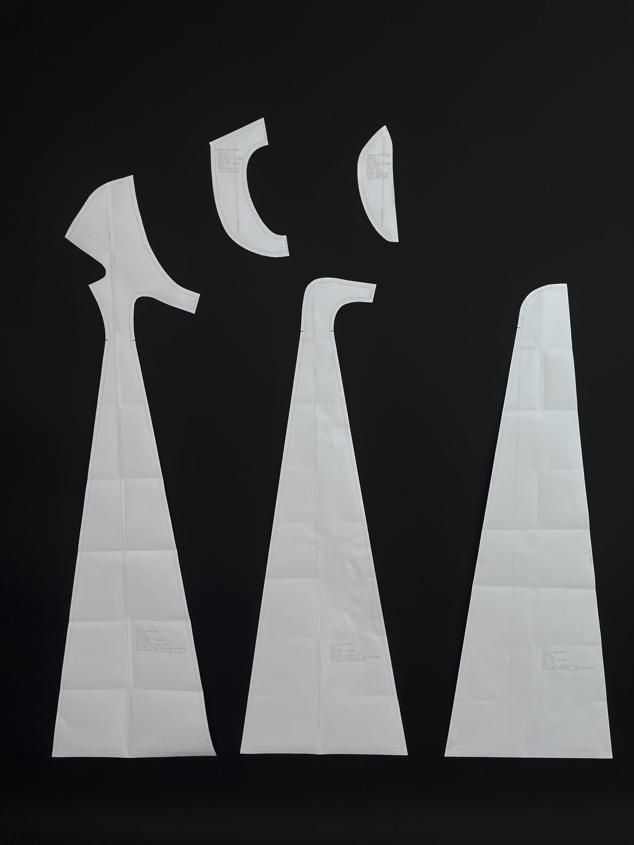 Poplin cape dress — whole production pattern, front